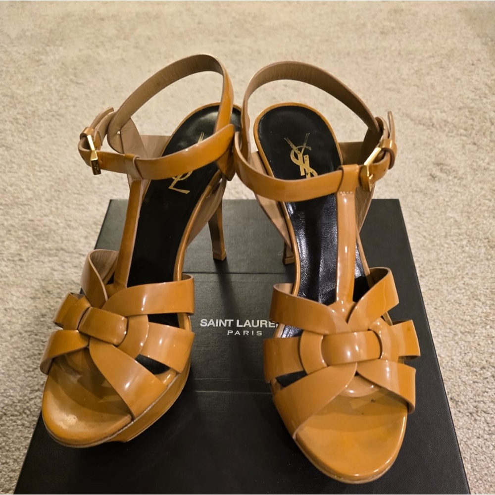 Yves Saint Laurent Tribute Heels size 37.5 Darker Nude